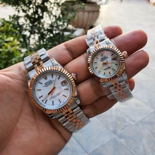 ست زنانه و مردانه رولکس Rolex نقره‌ای